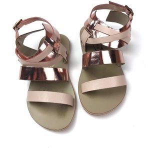 Joyfolie Rose Gold Leather Sandal